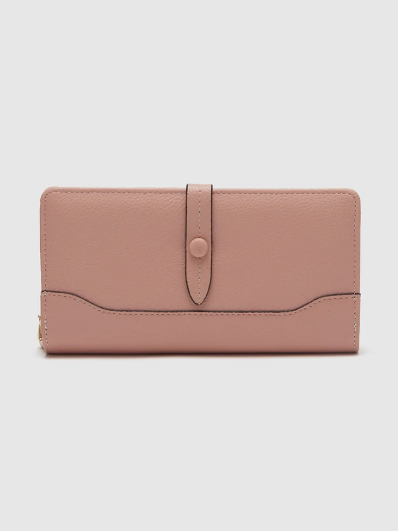 globus Globus Women Nude Textured Zip Around Wallet